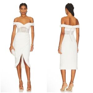 Bardot Novacane Midi Dress in Orchid White Size 2